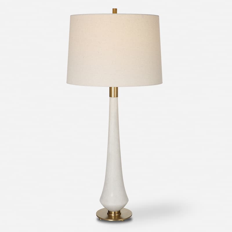 Flared Base Table Lamp with Tapered Drum Shade - 35.5" - Cream