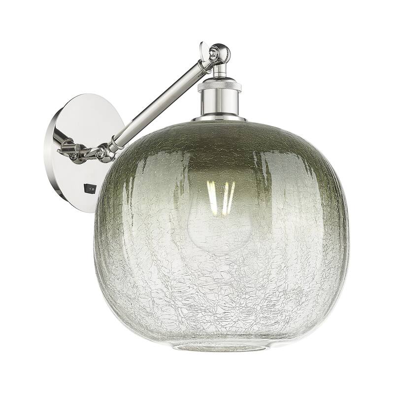 Innovations Lighting 317-1W-12-11 Brookhaven Sphere Sconce Brookhaven - Polished Nickel / Slate