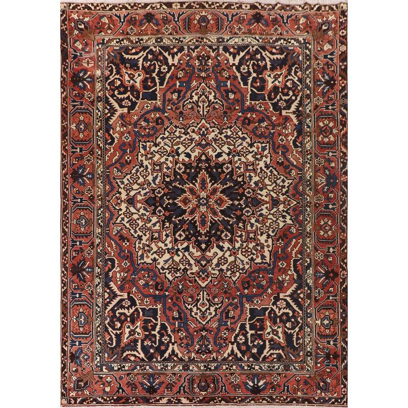 Bakhtiari Persian Vintage Rug Hand-Knotted Wool Carpet - 10'0"x 12'6"