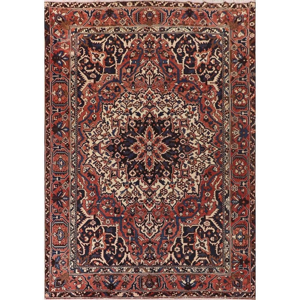 Bakhtiari Persian Vintage Rug Hand-Knotted Wool Carpet - 10'0"x 12'6"