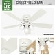 preview thumbnail 7 of 18, Hunter 52" Crestfield Low Profile Ceiling Fan with 3-Light LED Light Kit and Pull Chain - Casual, Farmhouse, Rustic