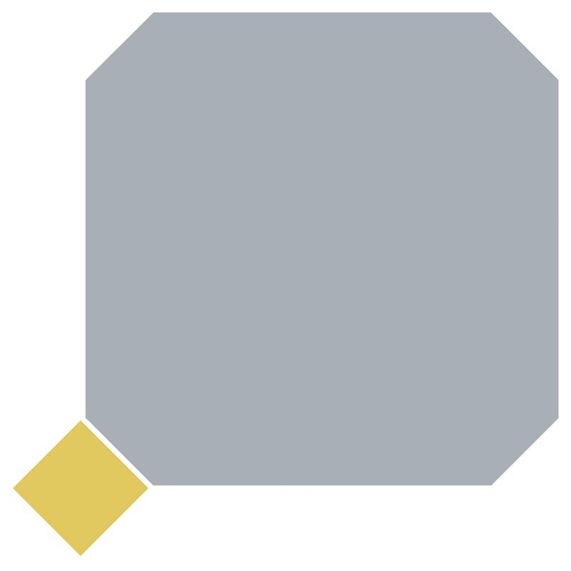 Merola Tile Vaudeville Octagon Humo with Taco Multi 7-7/8" x 7-7/8" Porcelain Floor and Wall Tile