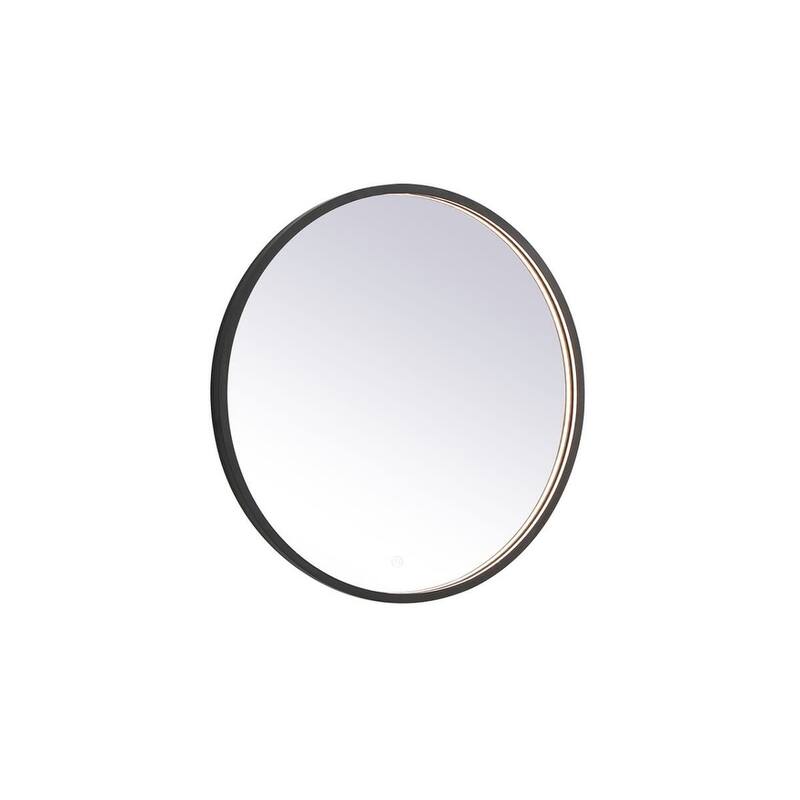 Elegant Lighting MRE6028 Pier 28" Diameter Modern Circular Aluminum - Black