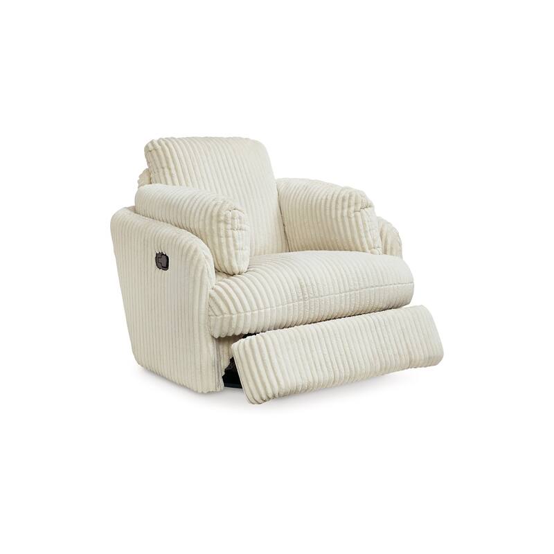 Rikki Swivel Glider Manual Recliner Chair, Ivory Corduroy, 2 Pillows