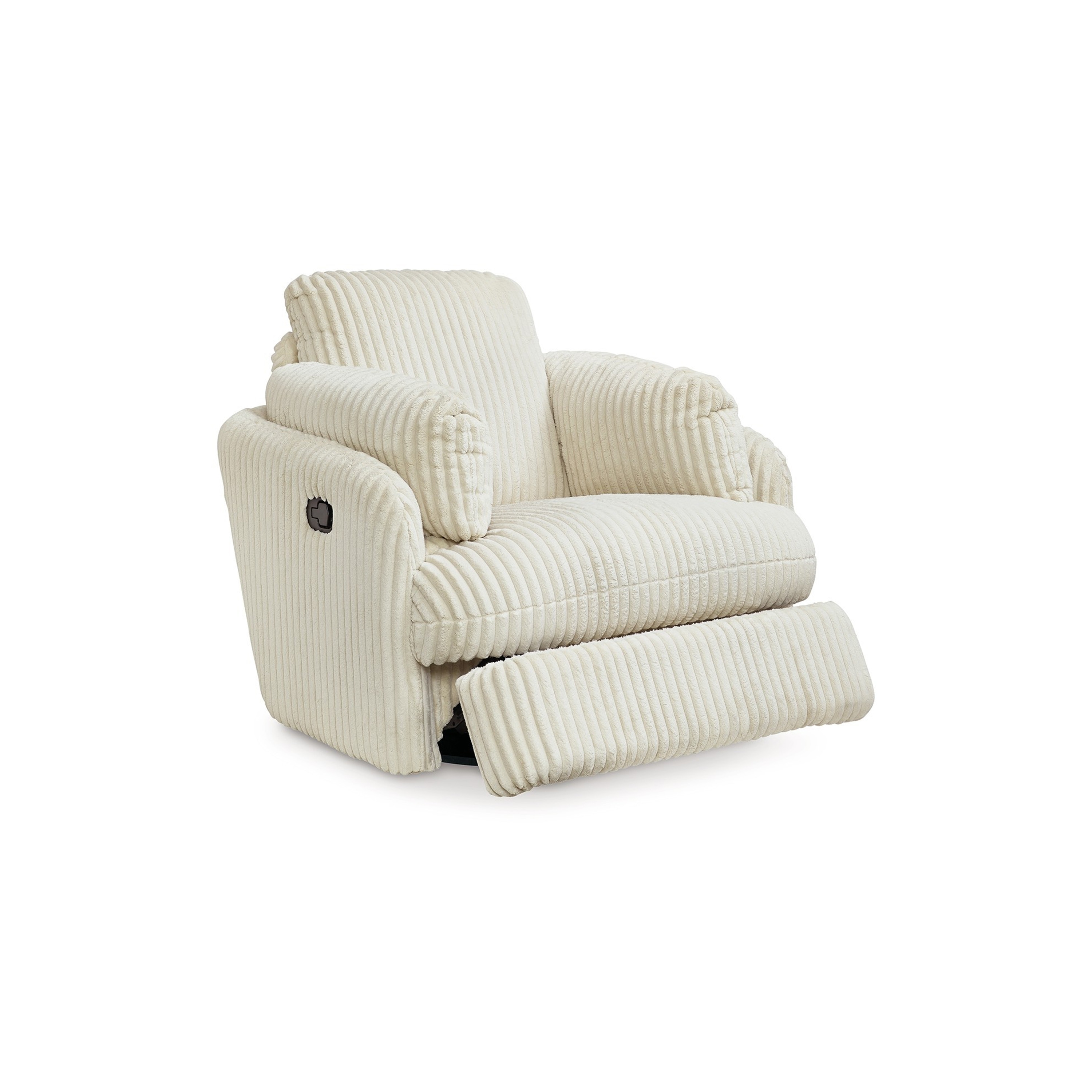 Rikki Swivel Glider Manual Recliner Chair, Ivory Corduroy, 2 Pillows