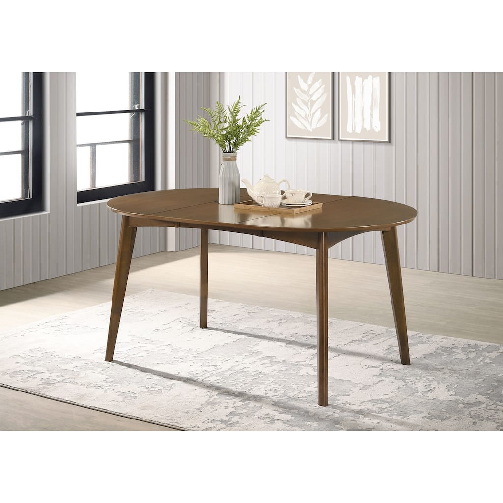 Jedda Oval 60-inch Extension Leaf Dining Table Dark Walnut