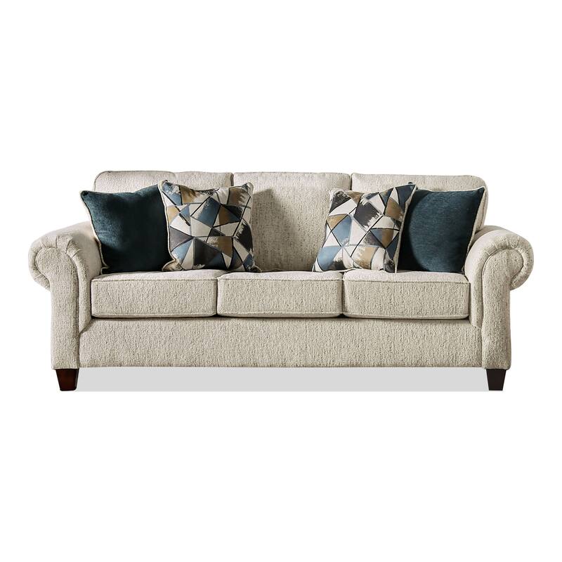 Mecia Transitional Chenille Rolled Arms 2-Piece Sofa Set by Furniture of America