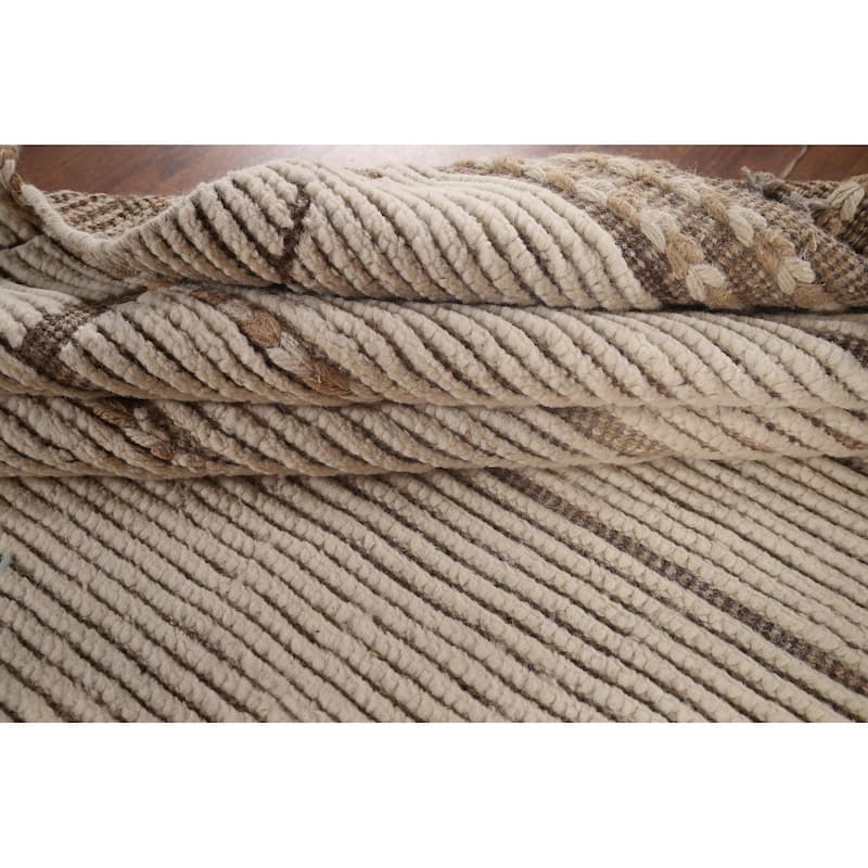 Earth Tone Moroccan Oriental Area Rug Handmade Wool Carpet - 6'0"x 9'4"