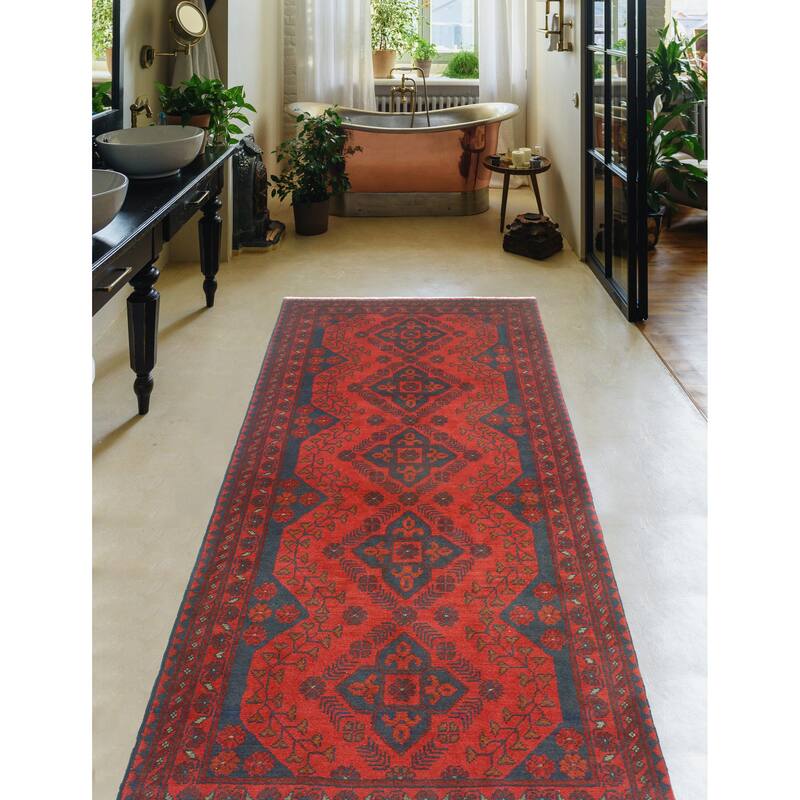Khal Mohammadi Otto Red/Navy Runner - 2'7" x 6'2"
