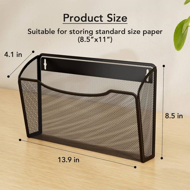 Mesh File Holder Wall Organizer 3 Pockets