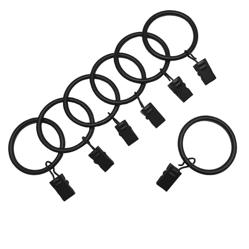 Lumi 1-1/2 in. Clip Rings For 1 in. Curtain Rods(7-Pack)