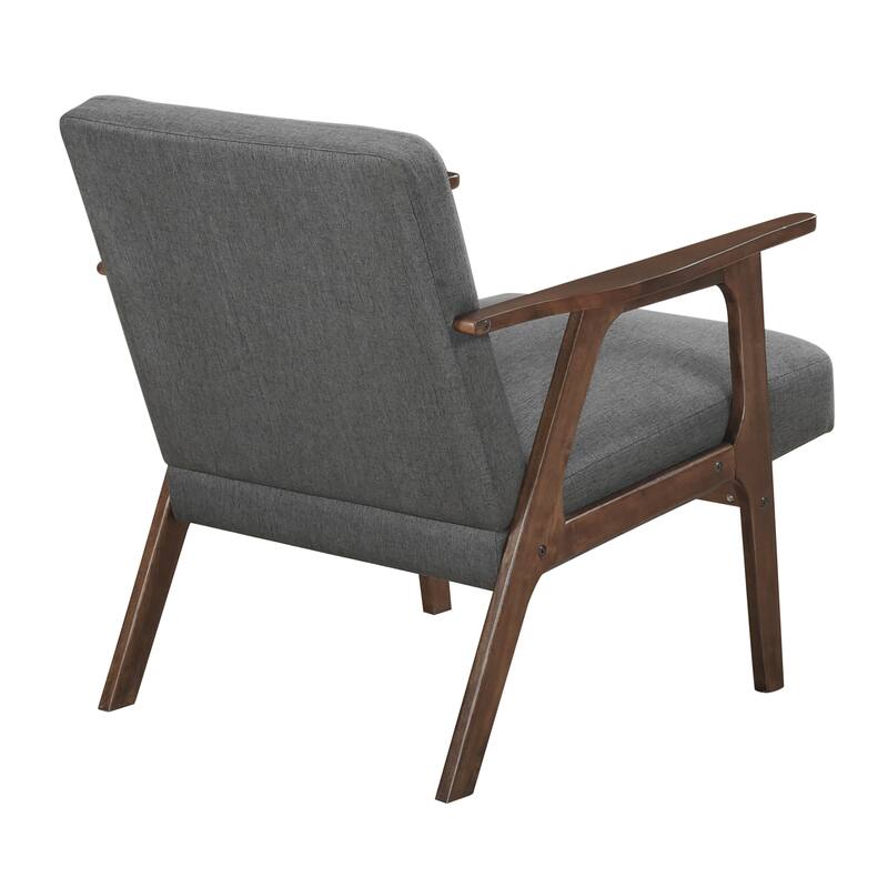 Dean 27" Textured Fabric Accent Chair - Solid Rubberwood Frame