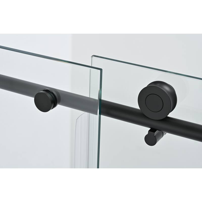 Vanity Art 56–60" W x 76" H Frameless Soft Close Sliding Shower Door with Clear Tempered Glass
