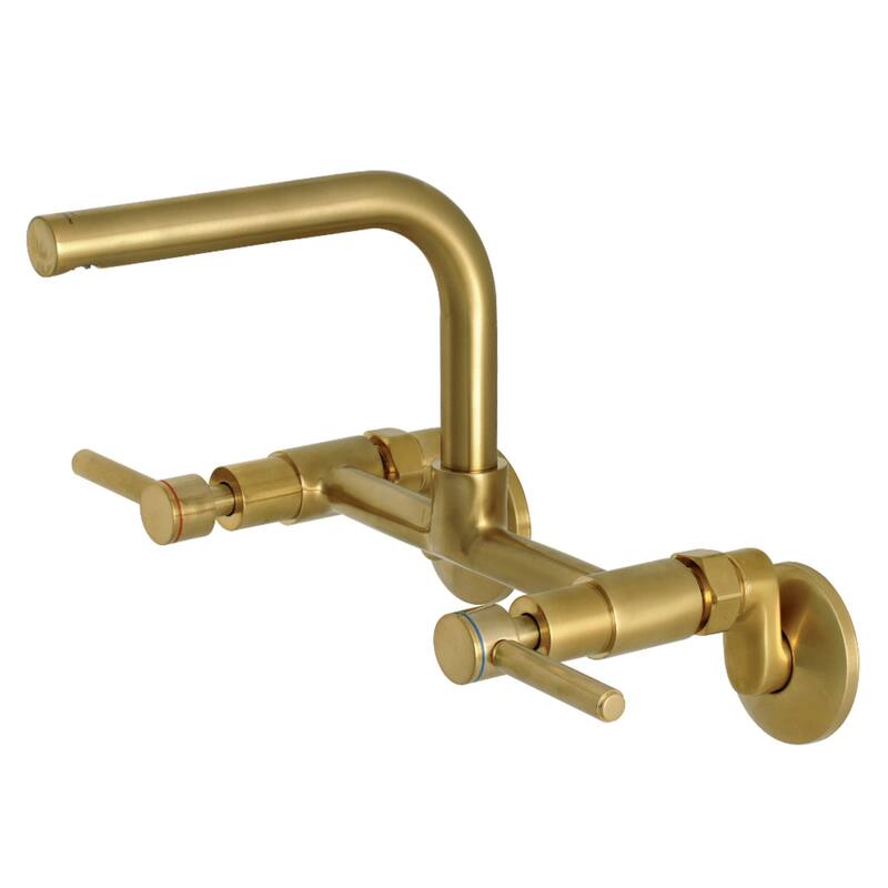 Concord 8 in. Adjustable Center Wall Mount Kitchen Faucet - Brushed Brass