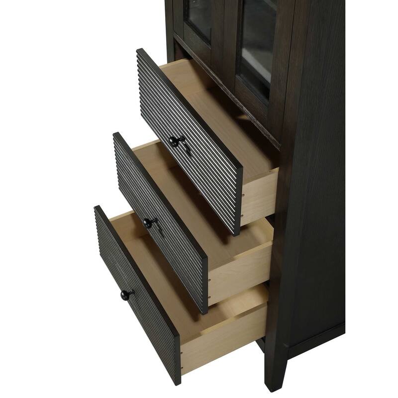 Kensington 16-28 Inch Bath Storage Glass Cabinet