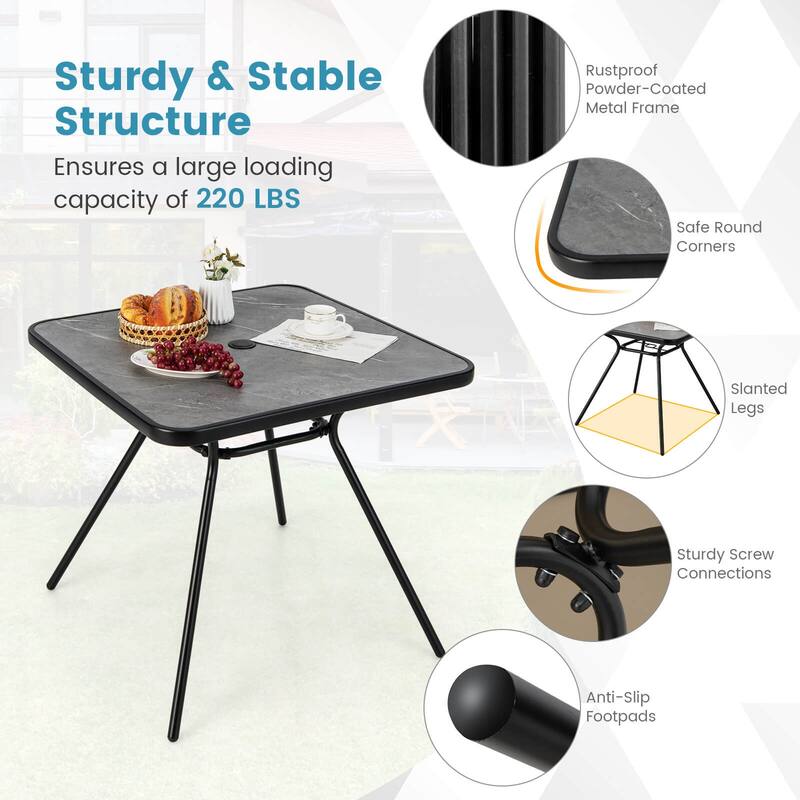 Costway Outdoor Dining Table 32'' x 32'' Patio Bistro Table with - See Details