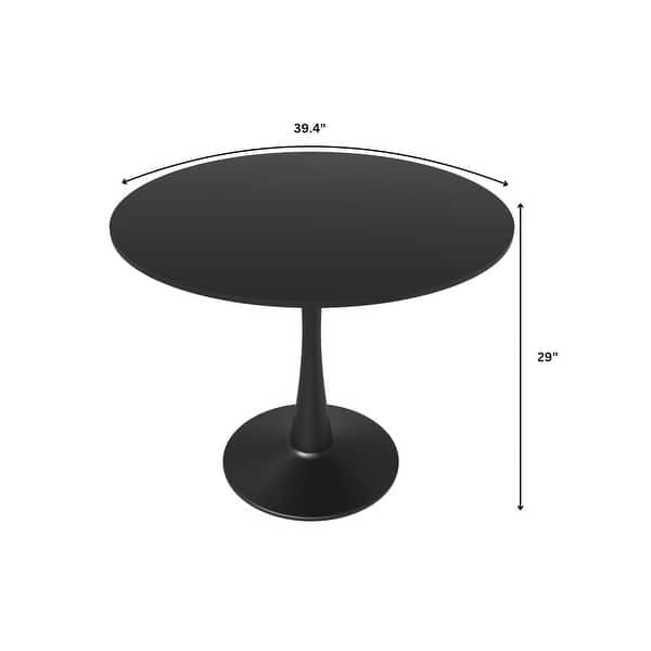 dimension image slide 4 of 6, Bristol Modern 40" Round Kitchen Table, Sintered Stone/MDF Top - Contemporary Pedestal Dining Table for Small Spaces
