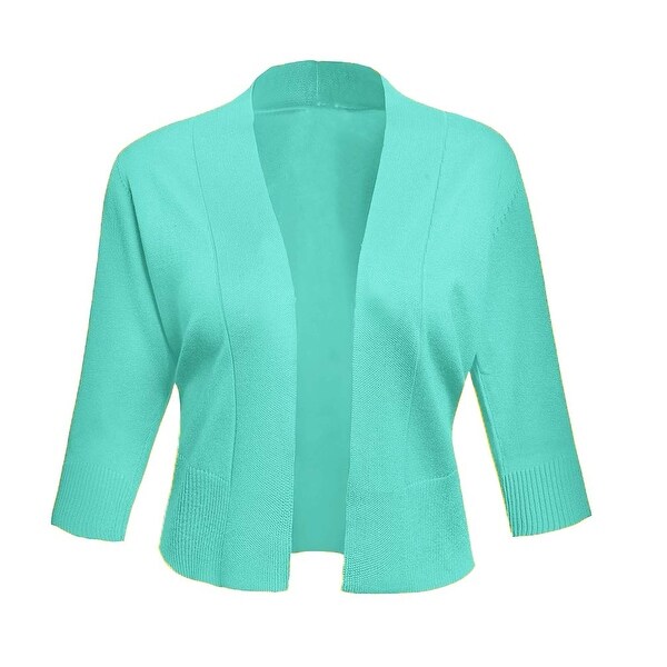 mint green cropped cardigan