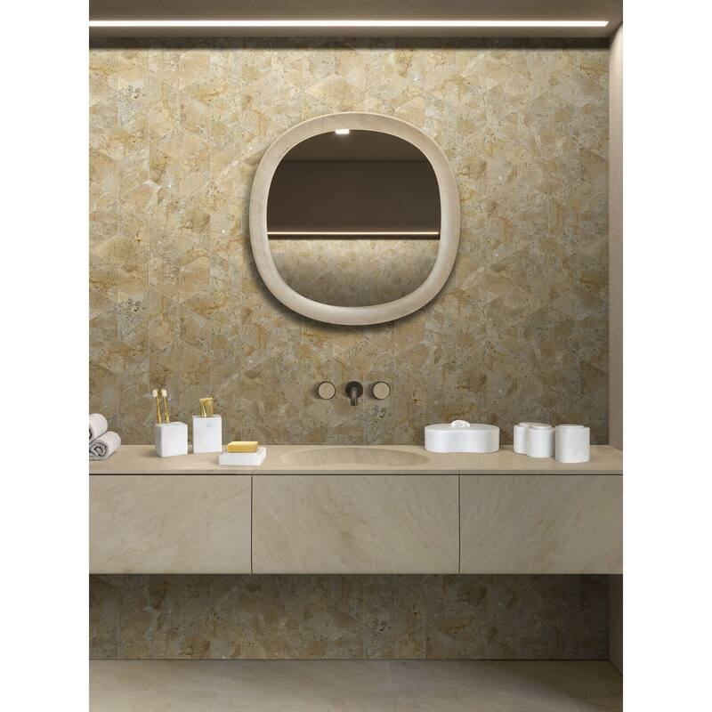 Roomfitters Marble Bathroom Accessories Set, Natural Stone Countertop Accessory Set, Solid Marble Vanity Set