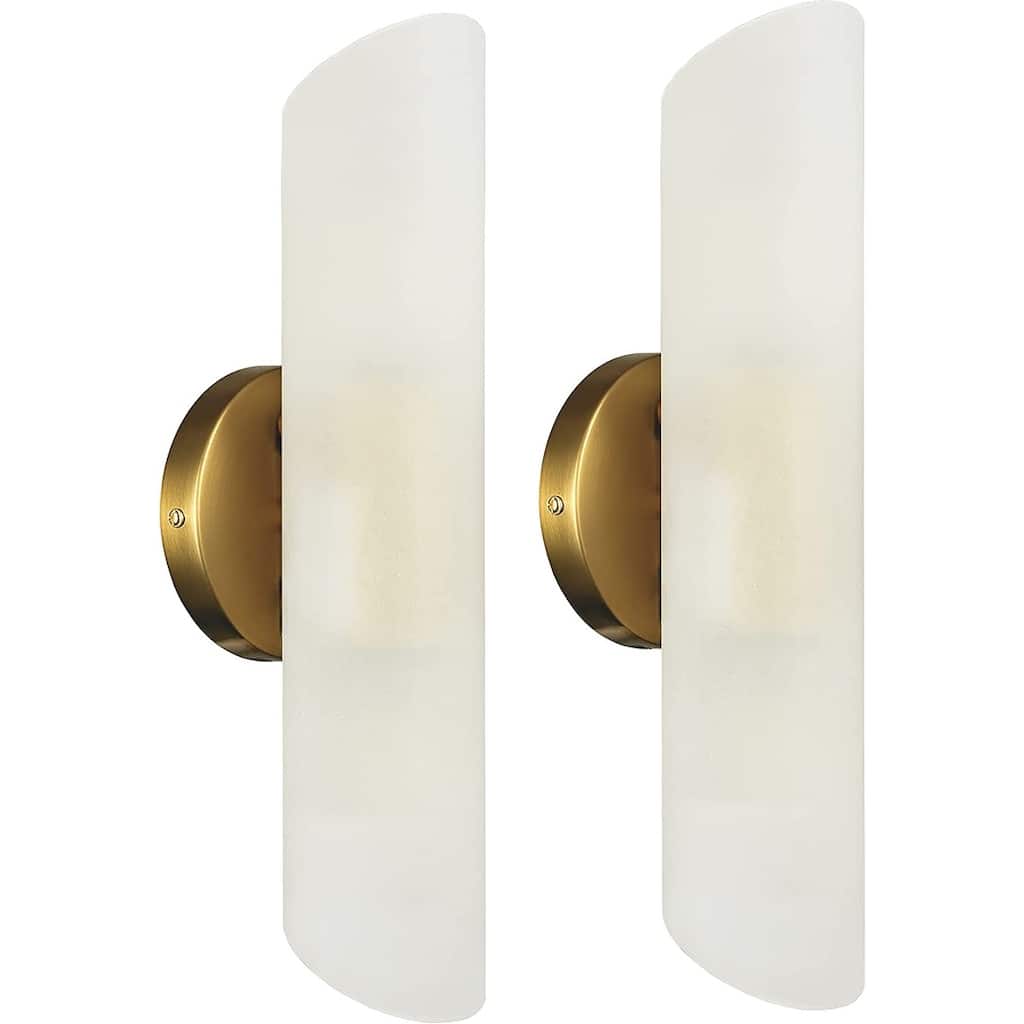 Syracuse Modern Brass 2-Light Cylinder Sconce Lighting Set of 2
