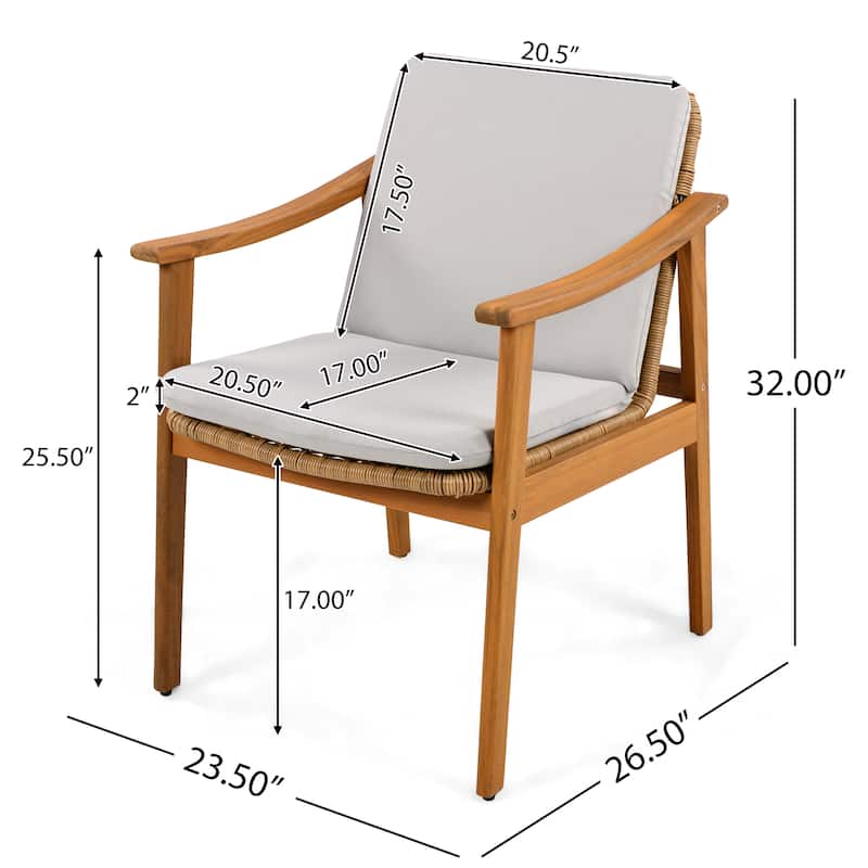 Christopher Knight Home - Sanchez Acacia Wood Patio Dining Chairs（Set of 2）