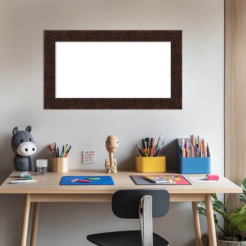 Amanti Art William Mottled Bronze Narrow Framed Dry Erase Magnetic Board