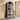 5-Tier Farmhouse Storage Cabinet with Glass Doors (Walnut)
