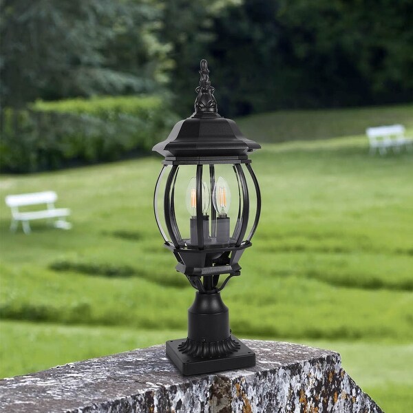 Antique Outdoor Post Light Fixture with Clear Seeded Glass 2 Pack On Sale Bed Bath Beyond 35890842