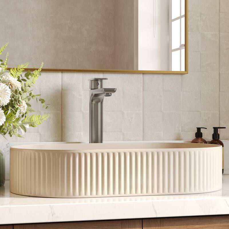 GRANDJOY Modern Vessel Sink Faucet with Spot Resistant Surface