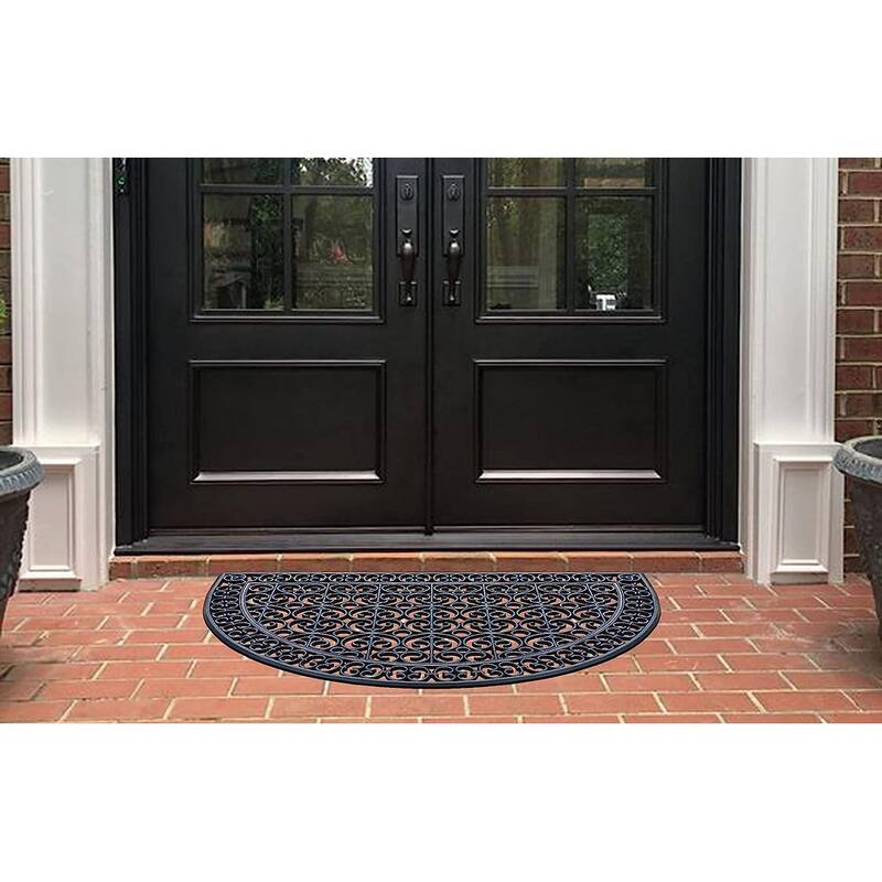 A1HC Rubber Grill Matching Doormat Set, For Front, Patio & Garage Entrance, Heavy Duty for Indoor Outdoor