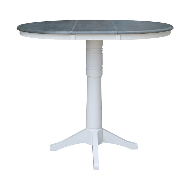36" Round Extension Dining Table With 4 X-back Bar Height Stools - Set of 5 Pieces
