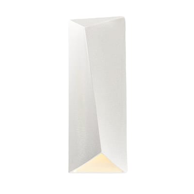 Justice Design Group Ambiance Large Outdoor LED Ceramic Diagonal Rectangle Wall Sconce with Closed Top