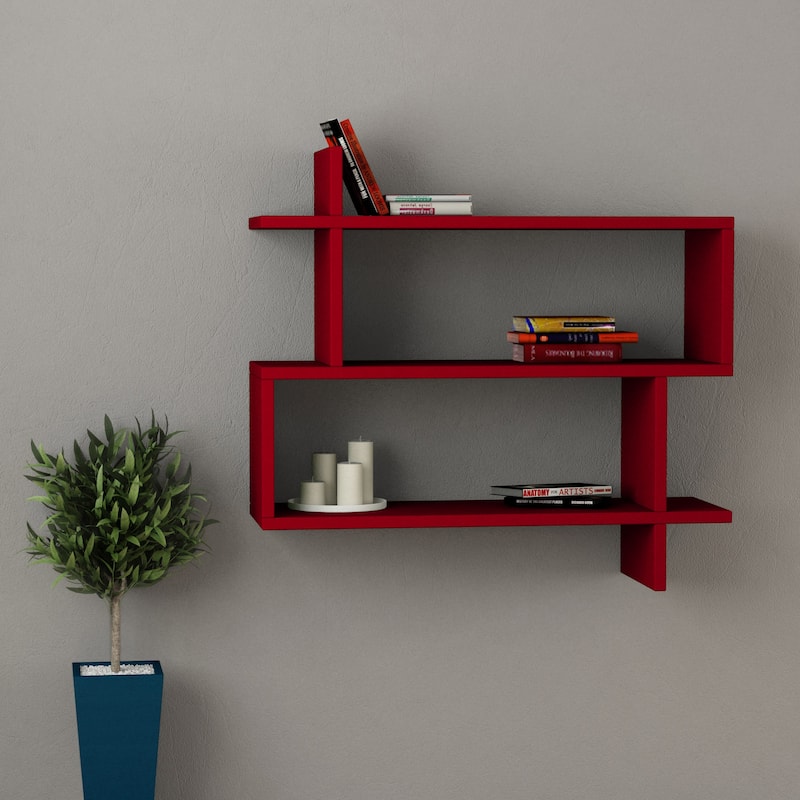 Westcott Modern Wall Shelf - Red/Burgundy