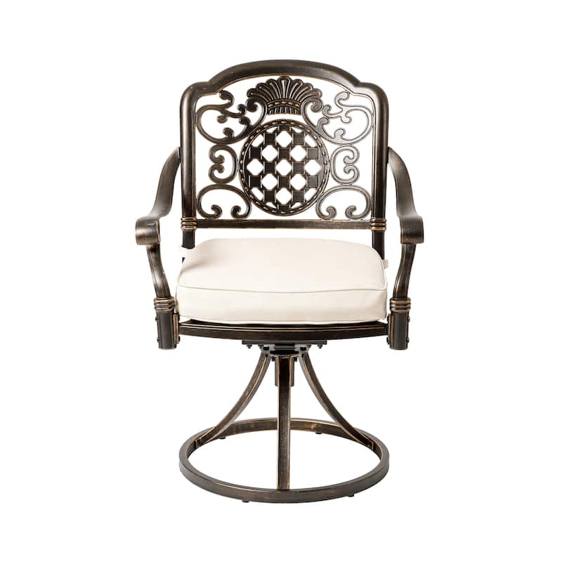 Christopher Knight Home - Set of 2 Modern Outdoor Metal Swivel Chair