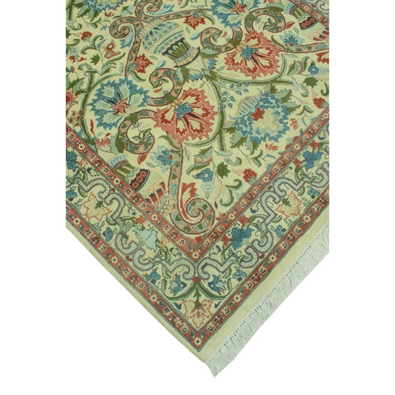 Pak-Persian Bashir Ivory/Rose Rug - 4'1" x 6'2"