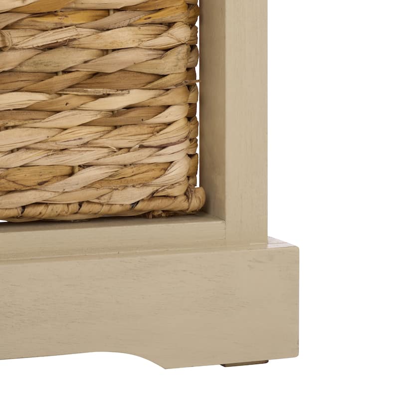 SAFAVIEH Faith Distressed Black 5-Drawer Wicker Basket Storage Tower - 17.3" x 13.4" x 46.1" - 17"W x 13"D x 46"H