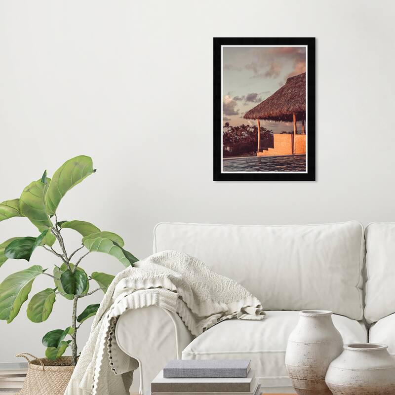 Wynwood Studio Prints Nature and Landscape Some rest by the pool Brown and Nautical & Coastal Wall Art Canvas Print - Black
