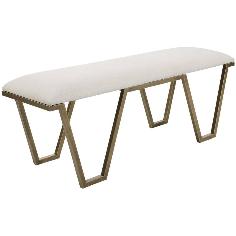 Uttermost 23676 Farrah 54"W Modern Industrial Geometric Accent Bench