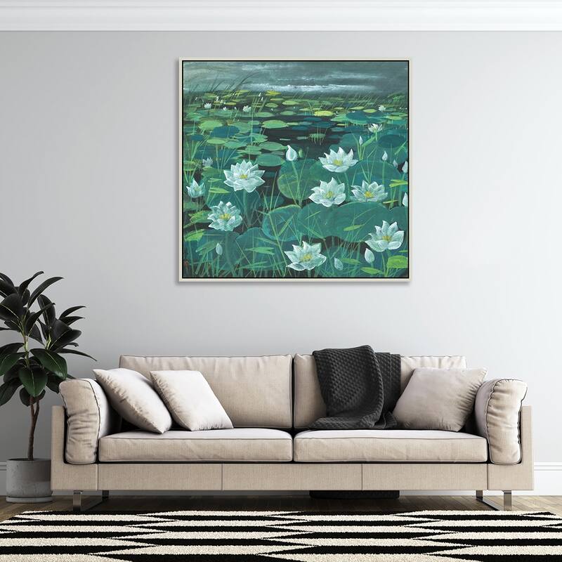 Lotus Pond by Lin Fengmian Giclee Print Chinese Painting Silver Frame ...