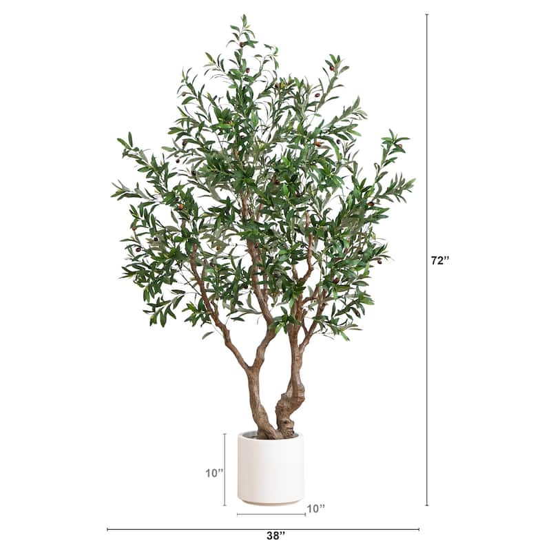 Olive Artificial Tree with Planter - 6' - Unlit