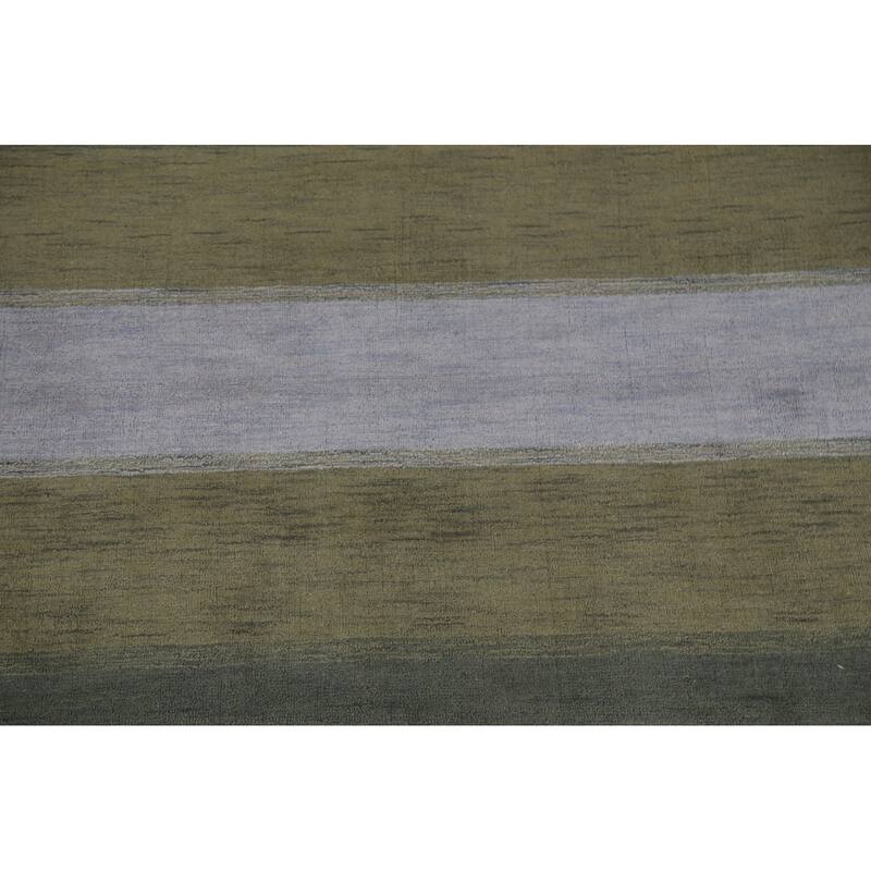 Decorative Contemporary Gabbeh Oriental Rug Hand-Knotted Wool Carpet - 9'8" x 9'10" Square