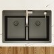 preview thumbnail 25 of 53, Karran Top Mount Double Equal Bowl Quartz Kitchen Sink - 33" x 22" x 9" - 33" x 22" x 9"