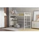 preview thumbnail 3 of 13, Twin Loft Bed with Built-in Desk and Guardrails, White