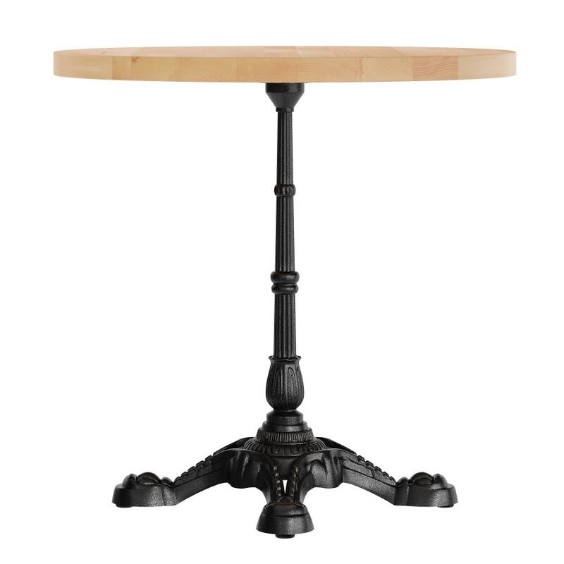 Round Solid Wood Commercial Tabletop with 22.75" x 22.75" Bistro Table Base - 30"W x 30"D x 29.75"H