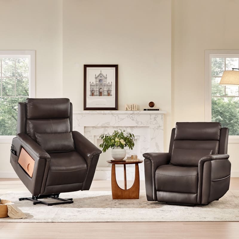 Spruce & Spring Power Lift Recliner Chair for Elderly with Foldable Tray Table and Massage