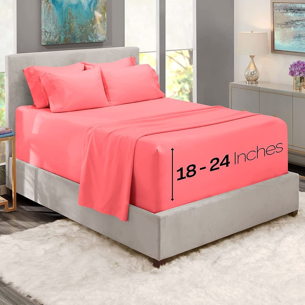 Empyrean Bedding 18"-24" Extra Deep Pocket Sheets Set - Ultra Soft Luxury Bed Sheet Set