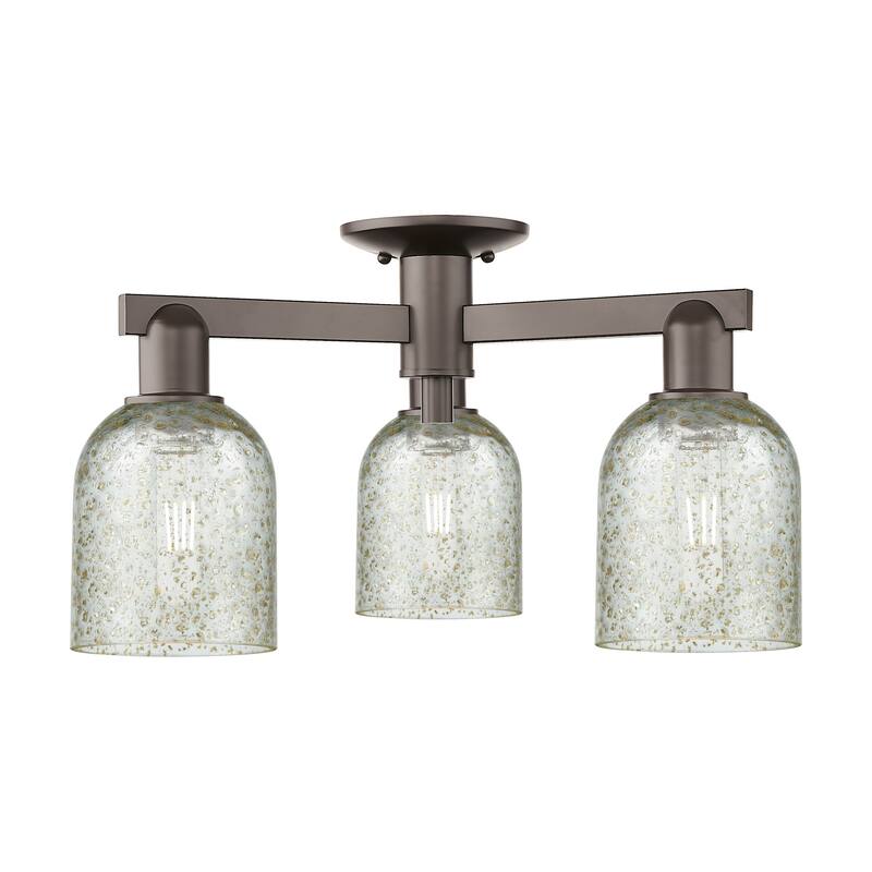 Innovations Lighting 716-3F-11-23 Caledonia Semi-Flush Caledonia 3 - Oil Rubbed Bronze / Mica