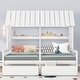 preview thumbnail 11 of 18, Twin Size Wood House Platform Beds with 2 Drawers for Boy and Girl Shared Beds, Combination of 2 Side by Side Twin Size Beds White - Twin