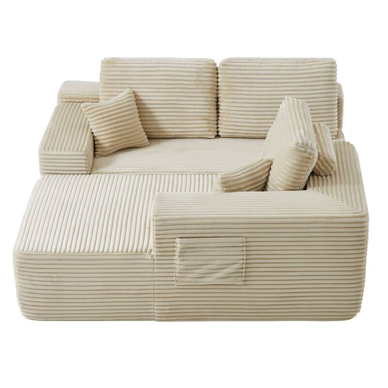 104" Cloud Sectional Sofa with L-Shape Chaise and Side Pockets, Modern Modular Design, Deep Seating, Upholstered Couch