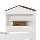 preview thumbnail 5 of 13, Kids House-Shaped Wooden Bed with Storage Shelf and 2 Storage Drawers